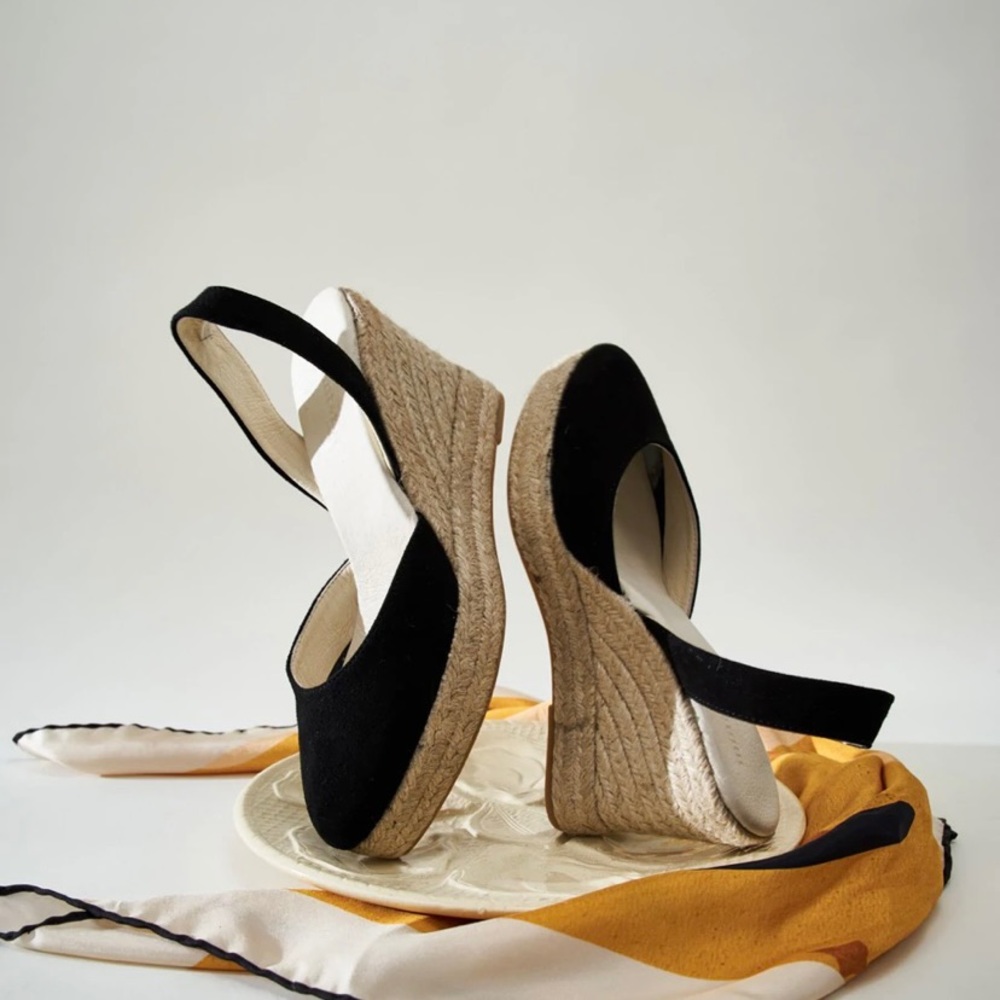 Mint & Rose Menorca Espadrille Sandal in Black Size 40 EU